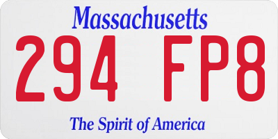 MA license plate 294FP8