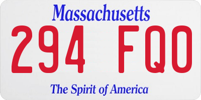 MA license plate 294FQ0