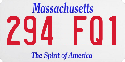MA license plate 294FQ1