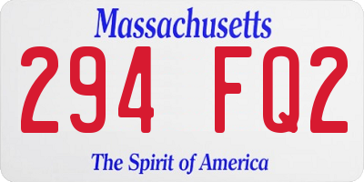 MA license plate 294FQ2