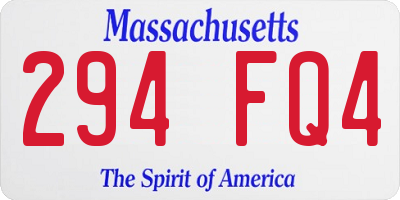 MA license plate 294FQ4
