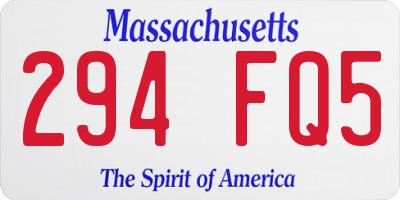 MA license plate 294FQ5