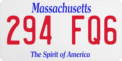 MA license plate 294FQ6
