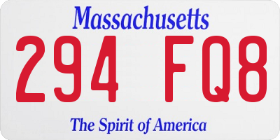 MA license plate 294FQ8