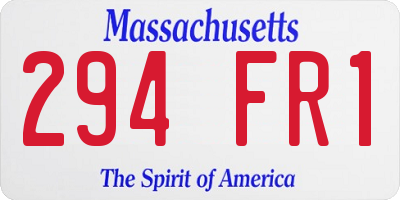 MA license plate 294FR1