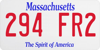 MA license plate 294FR2