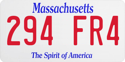 MA license plate 294FR4