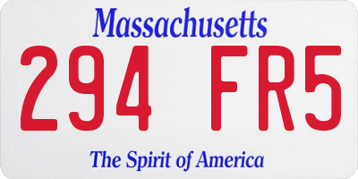 MA license plate 294FR5