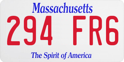 MA license plate 294FR6