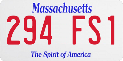 MA license plate 294FS1