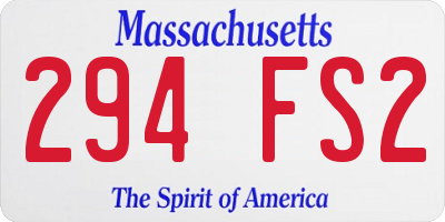 MA license plate 294FS2