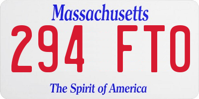 MA license plate 294FT0