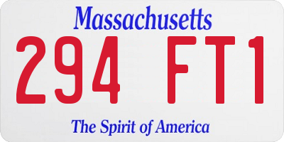 MA license plate 294FT1