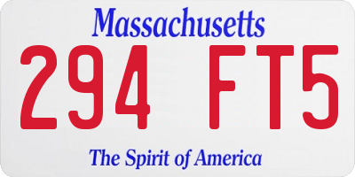 MA license plate 294FT5