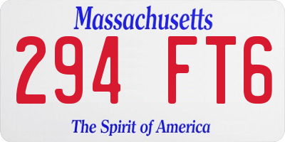 MA license plate 294FT6
