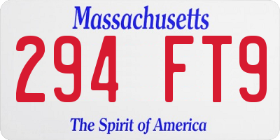 MA license plate 294FT9