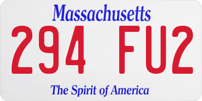 MA license plate 294FU2