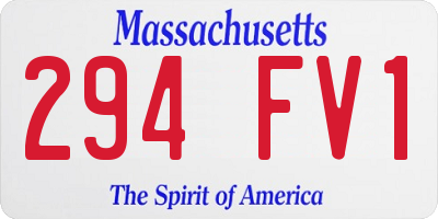 MA license plate 294FV1