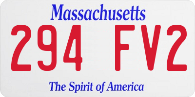 MA license plate 294FV2