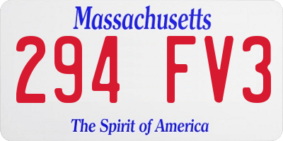 MA license plate 294FV3