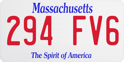 MA license plate 294FV6