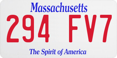 MA license plate 294FV7