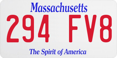 MA license plate 294FV8
