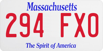 MA license plate 294FX0