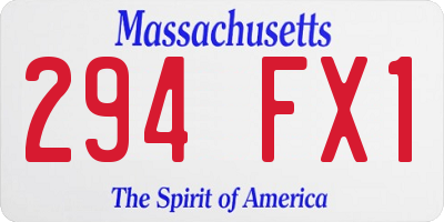 MA license plate 294FX1