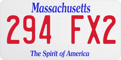 MA license plate 294FX2