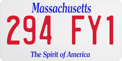 MA license plate 294FY1