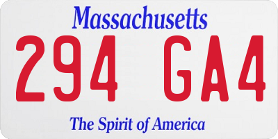 MA license plate 294GA4