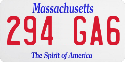 MA license plate 294GA6