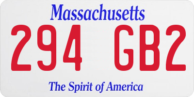 MA license plate 294GB2