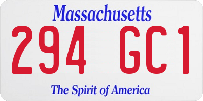 MA license plate 294GC1