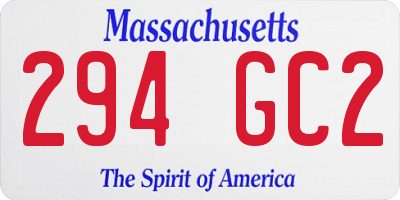 MA license plate 294GC2