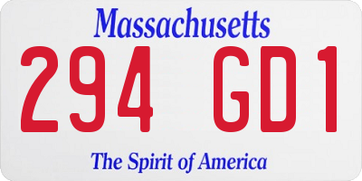 MA license plate 294GD1