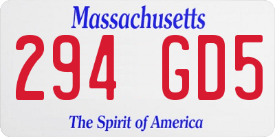 MA license plate 294GD5