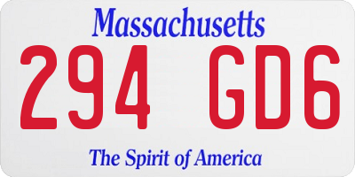 MA license plate 294GD6