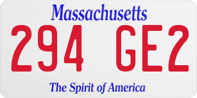 MA license plate 294GE2