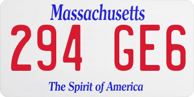 MA license plate 294GE6