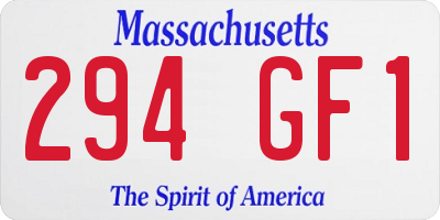 MA license plate 294GF1