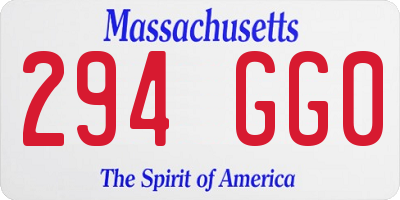 MA license plate 294GG0