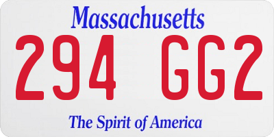 MA license plate 294GG2