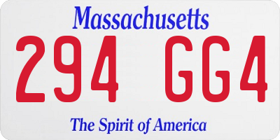 MA license plate 294GG4