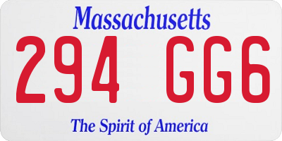 MA license plate 294GG6