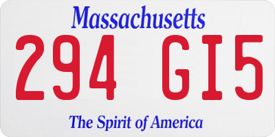MA license plate 294GI5