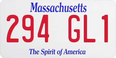 MA license plate 294GL1