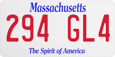 MA license plate 294GL4