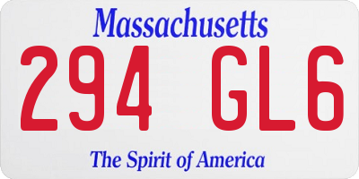 MA license plate 294GL6